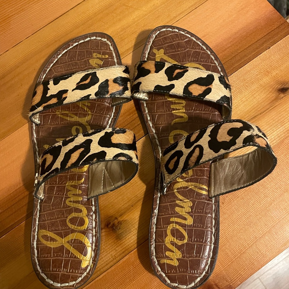 Sam Edelman Brown and Black Slide Sandals